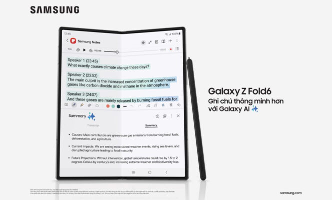 tro ly note quyen nang cua galaxy z fold6