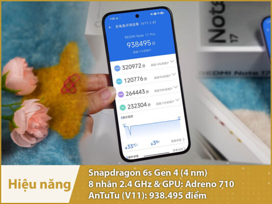 Xiaomi REDMI Note 17 Pro 5G (Snapdragon 6s Gen 4 - Pin 9000mAh) hieu nang xiaomi redmi note 17 pro mobilecity