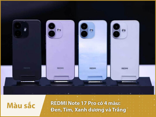 Xiaomi REDMI Note 17 Pro 5G (Snapdragon 6s Gen 4 - Pin 9000mAh) mau sac xiaomi redmi note 17 pro mobilecity