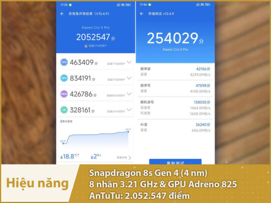 Xiaomi CIVI 5 Pro (Snapdragon 8s Gen 4 - Pin 6000 mAh) xiaomi civi 5 pro hieu nang