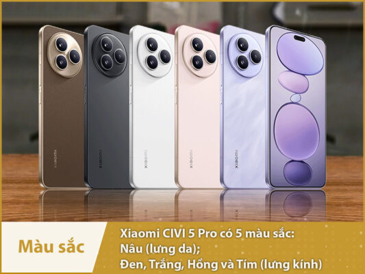 Xiaomi CIVI 5 Pro (Snapdragon 8s Gen 4 - Pin 6000 mAh) xiaomi civi 5 pro mau sac