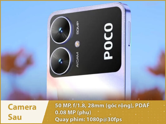 Xiaomi POCO M6 5G (Dimensity 6100+ - Pin 5000 mAh) xiaomi poco m6 5g danh gia camera sau