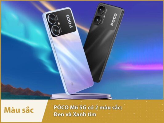 Xiaomi POCO M6 5G (Dimensity 6100+ - Pin 5000 mAh) xiaomi poco m6 5g danh gia mau sac