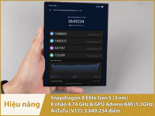hieu nang samsung galaxy z fold 8