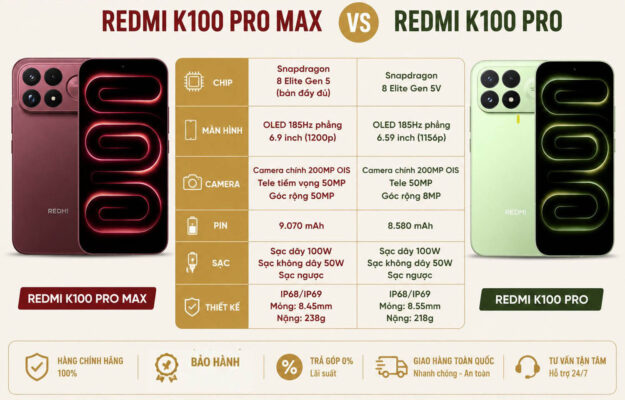 so sanh redmi k100 pro max vs redmi k100 pro 1 1